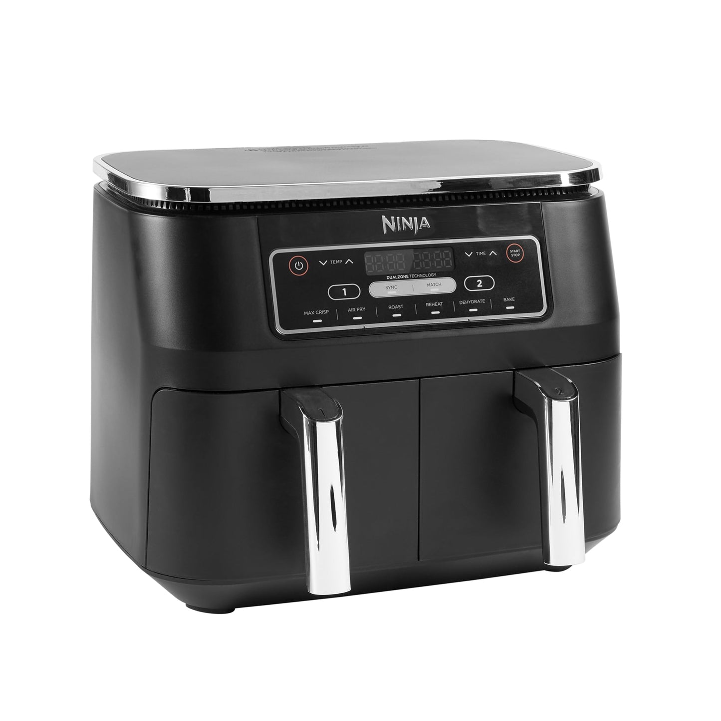 Freidora de Aire Digital Doble Zona, 7.6L, 2 Cestas, 6 en 1, Negro
