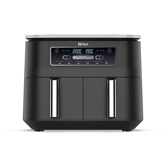 Freidora de Aire Digital Doble Zona, 7.6L, 2 Cestas, 6 en 1, Negro