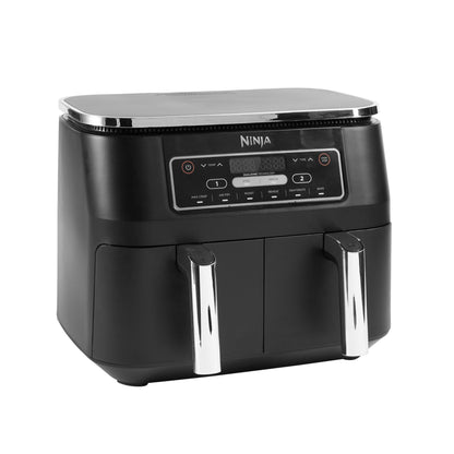 Freidora de Aire Digital Doble Zona, 7.6L, 2 Cestas, 6 en 1, Negro