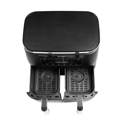Freidora de Aire Digital Doble Zona, 7.6L, 2 Cestas, 6 en 1, Negro